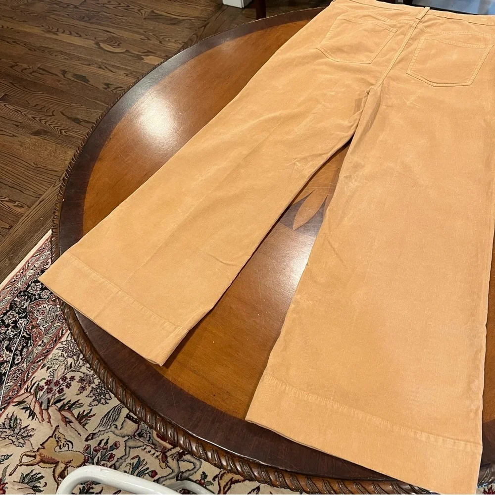 NEW J.Crew Wide Leg‎ Corduroy Trouser Sand Castle 34 Tan High-Rise Slim Fit